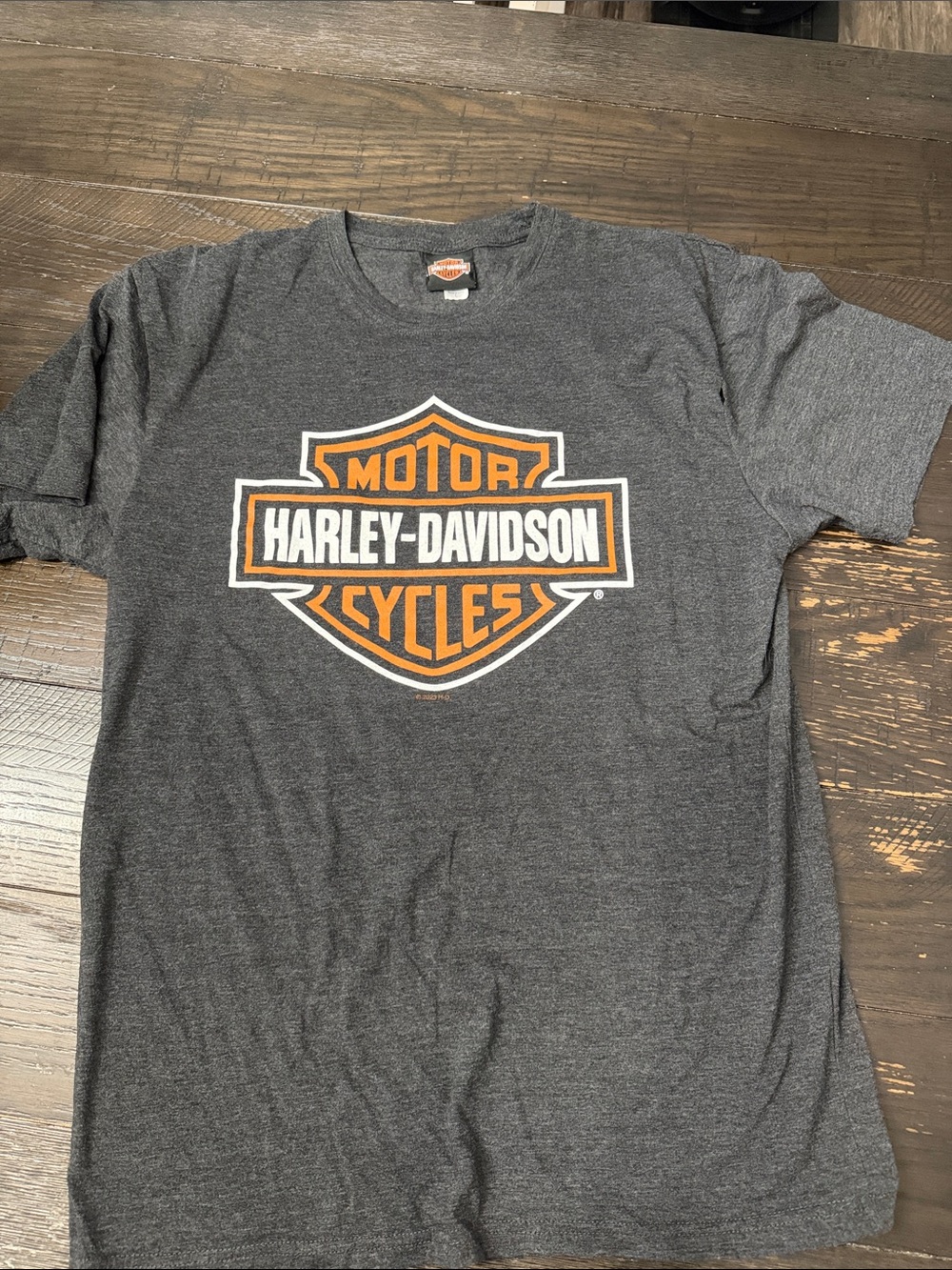 Harley-Davidson Gray Tee with Orange & White Logo